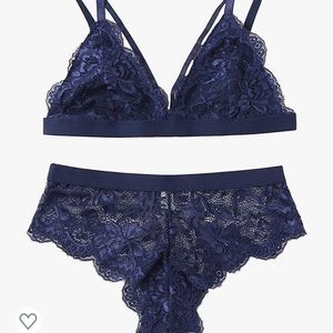 SHEIN: Navy Blue Two Piece Lingerie